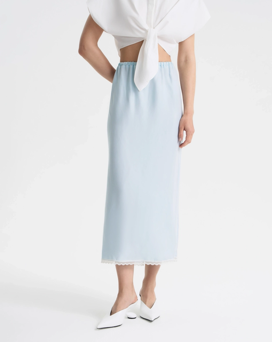 Юбка из купры с кружевной окантовкой