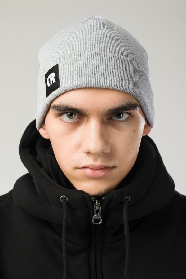 Шапка Двуслойная Fat Beanie Серый Меланж - фото 1