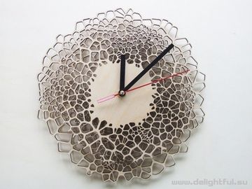 Дизайнерские часы из дерева 01-14 ( by Delightful )