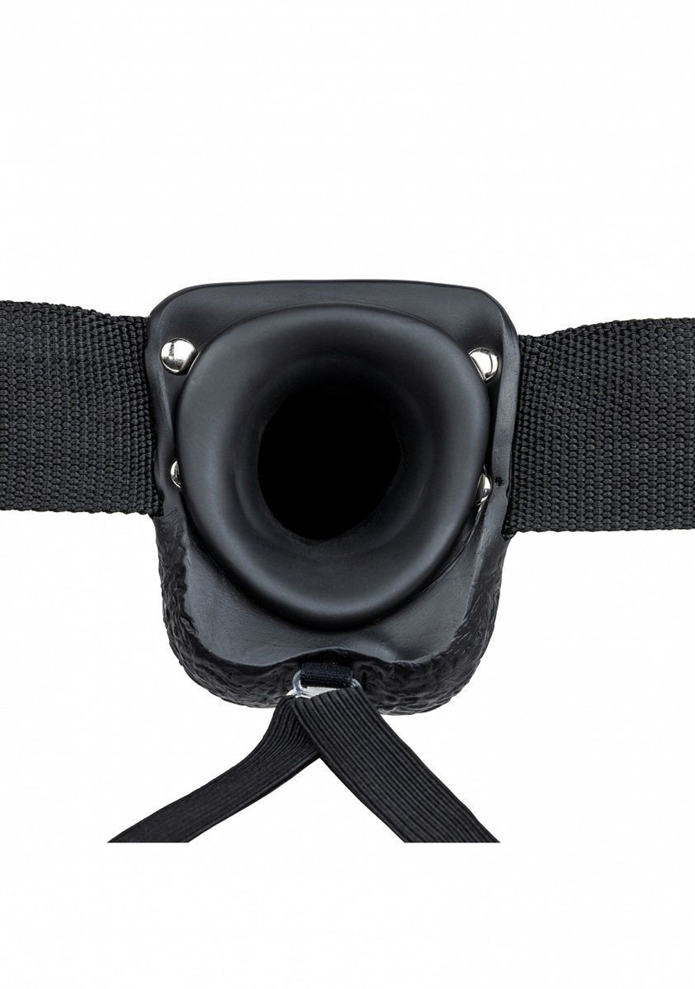 Черный реалистичный вибрострапон-фаллопротез с мошонкой - 18 см. (Цвет: черный)