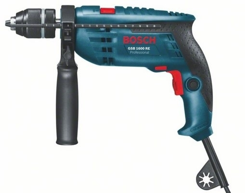 Ударная дрель Bosch GSB 1600 RE (БЗП) 0601218121