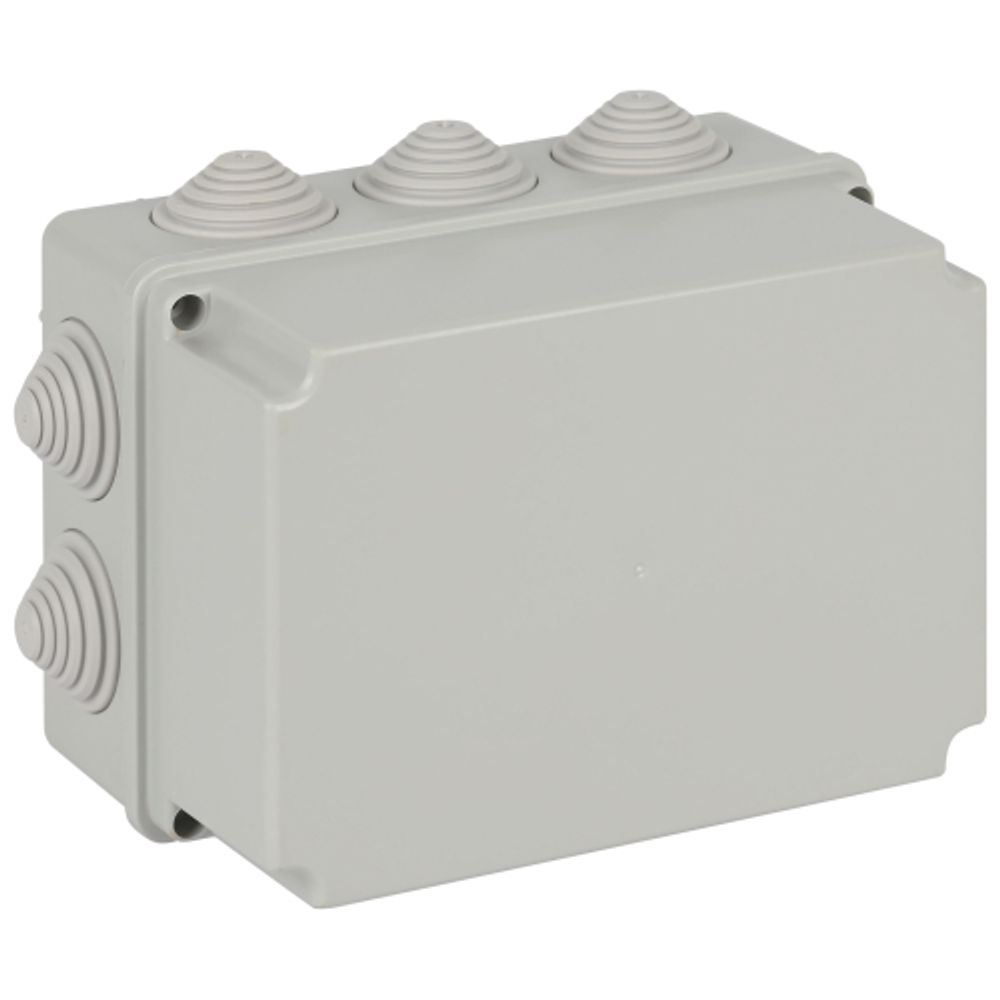 Распаячная коробка ЭРА KORv-190-140-120-10g ОП серая 190х140х120мм на винтах 10 гермовводов IP55