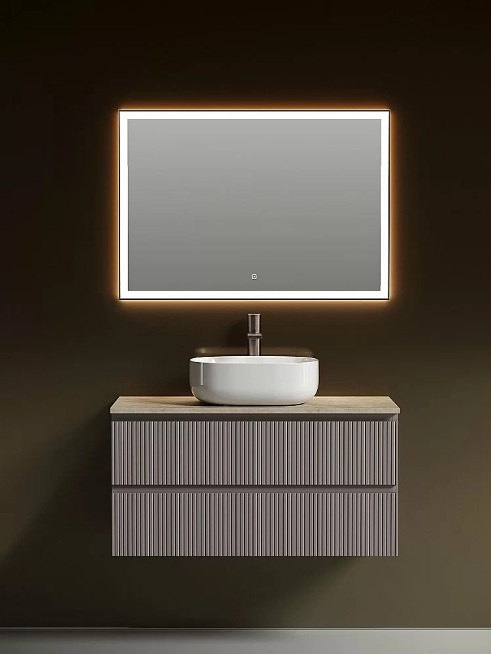 Тумба с раковиной Sancos SNOB T 100 со столешницей, Doha Soft