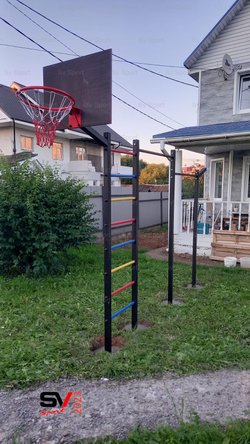 Монтаж уличной шведской стенки Sv Sport (3 вертикальных столба)