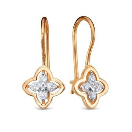 Серьги из золота с фианитами