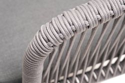 "Малага" обеденная группа на 6 персон со стульями "Марсель", каркас белый, роуп светло-серый