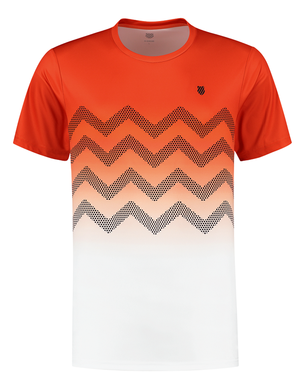 Футболка мужская теннисная K-Swiss Tac Hypercourt Print Crew 2 - spicy orange/white