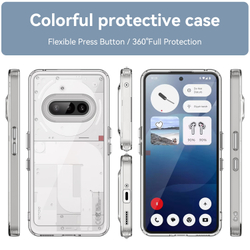 Двухкомпонентный прозрачный чехол для Nothing Phone 3a, боковые рамки мягкие прозрачные