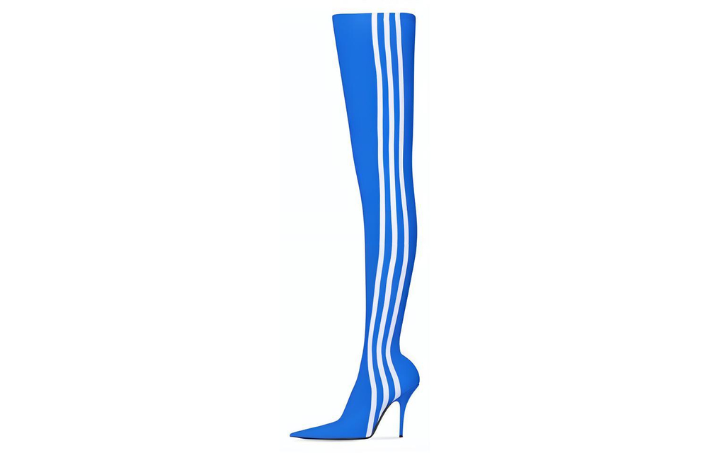 Balenciaga X Adidas Originals Knife Over The Knee Booties "Blue" Women"s