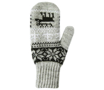 Варежки "Северное сияние" серый меланж/черный/белый р.16, 1 шт.