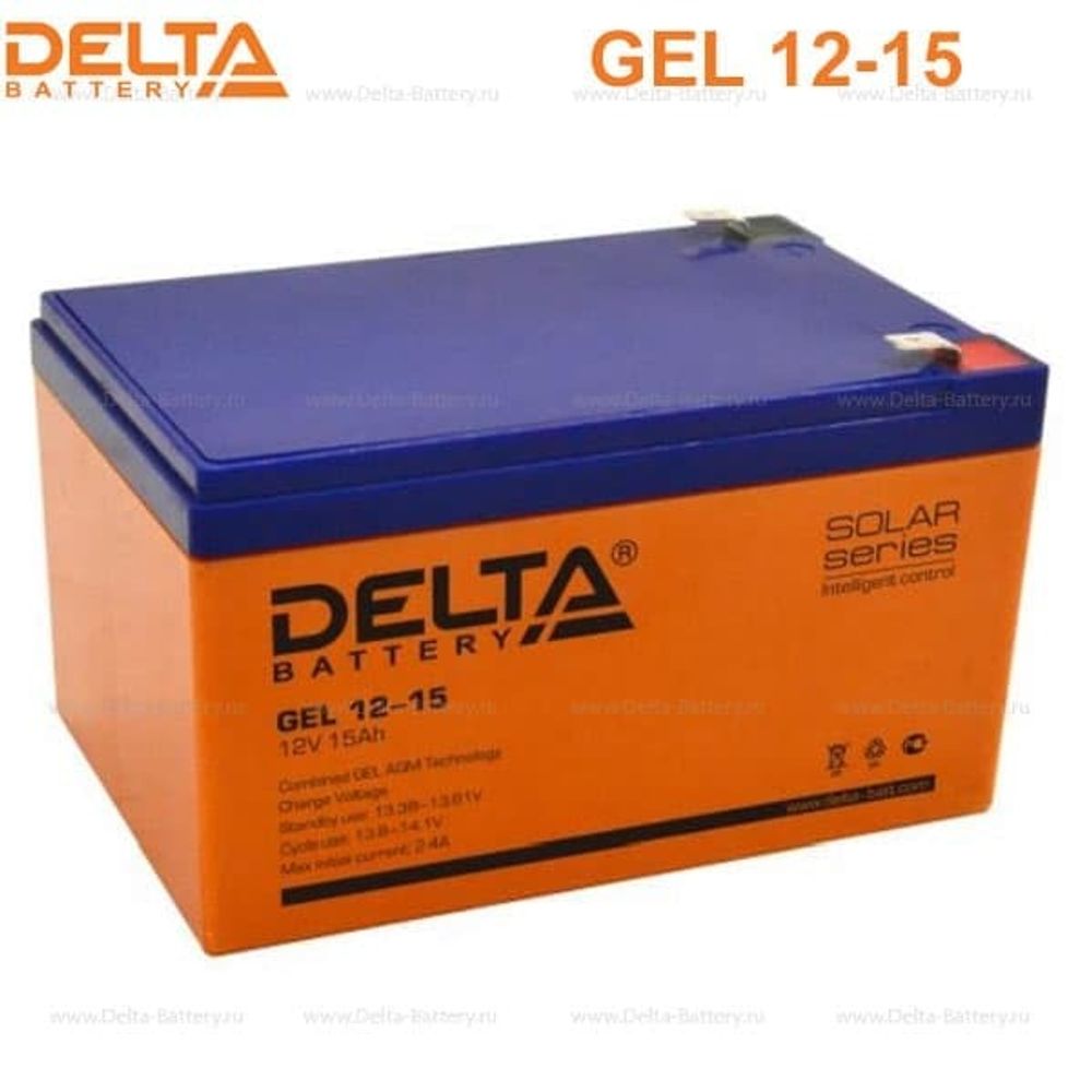 Аккумуляторная батарея Delta GEL 12-15 (12V / 15Ah)