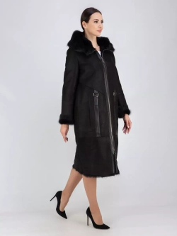 Дубленка зимняя с капюшоном натуральная