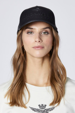 Бейсболка жен. Aeronautica 1191 черная кожа