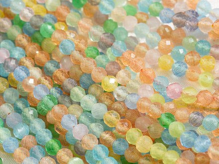 Кошачий глаз микс 3мм, огранка (нить бусин)