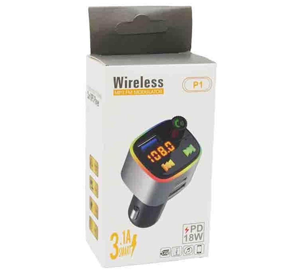 Автомобильный FM-трансмиттер P1 Bluetooth (черный)