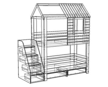 Лестница АМИ /514*1274*868/ анкор белый / бетон пайн экзотик