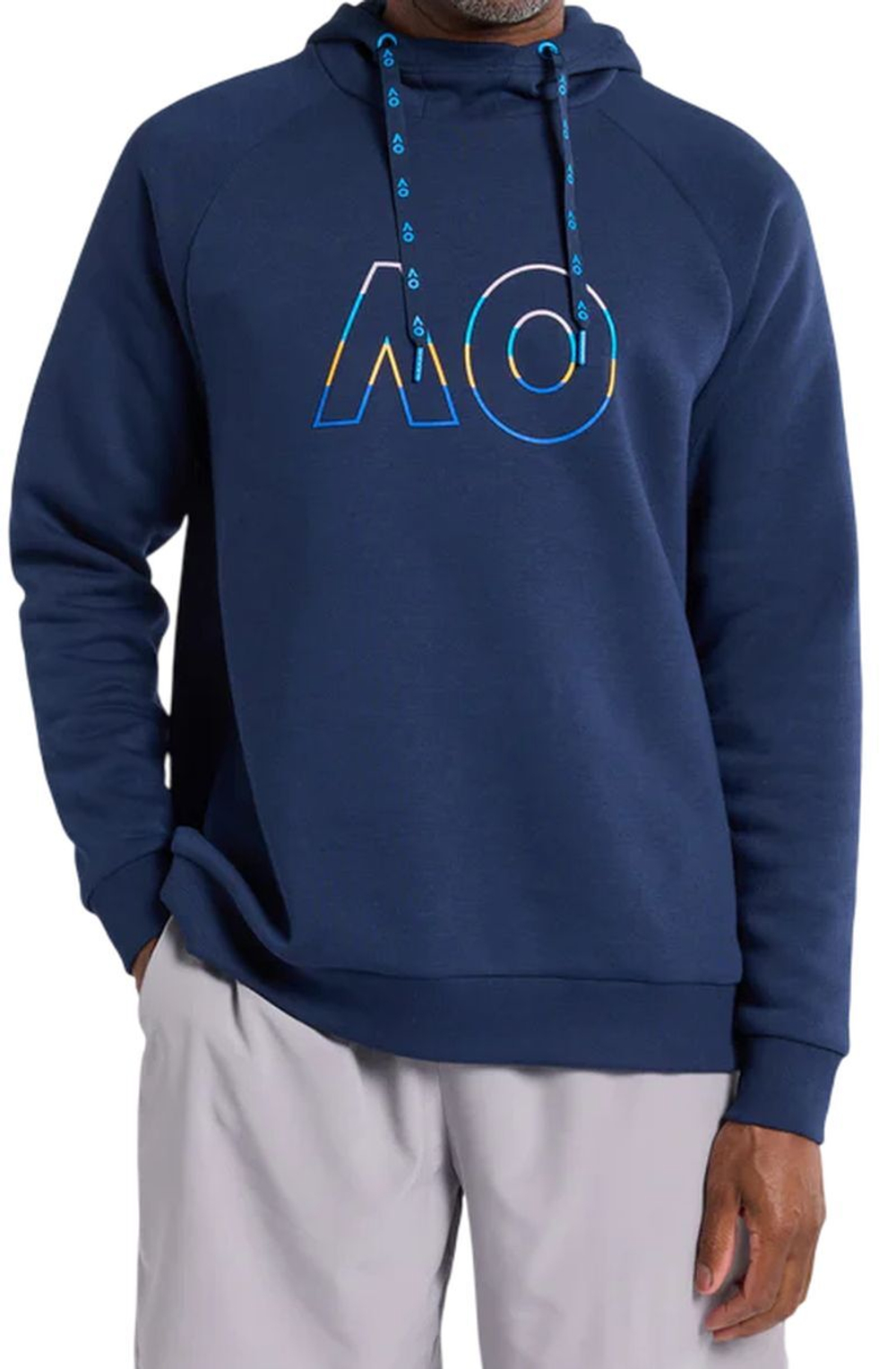 Мужская теннисная кофта Australian Open Logo Raglan Hoodie - небесный