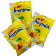 Леденцы Lotte Anytime Лимон и мята без сахара 60 г