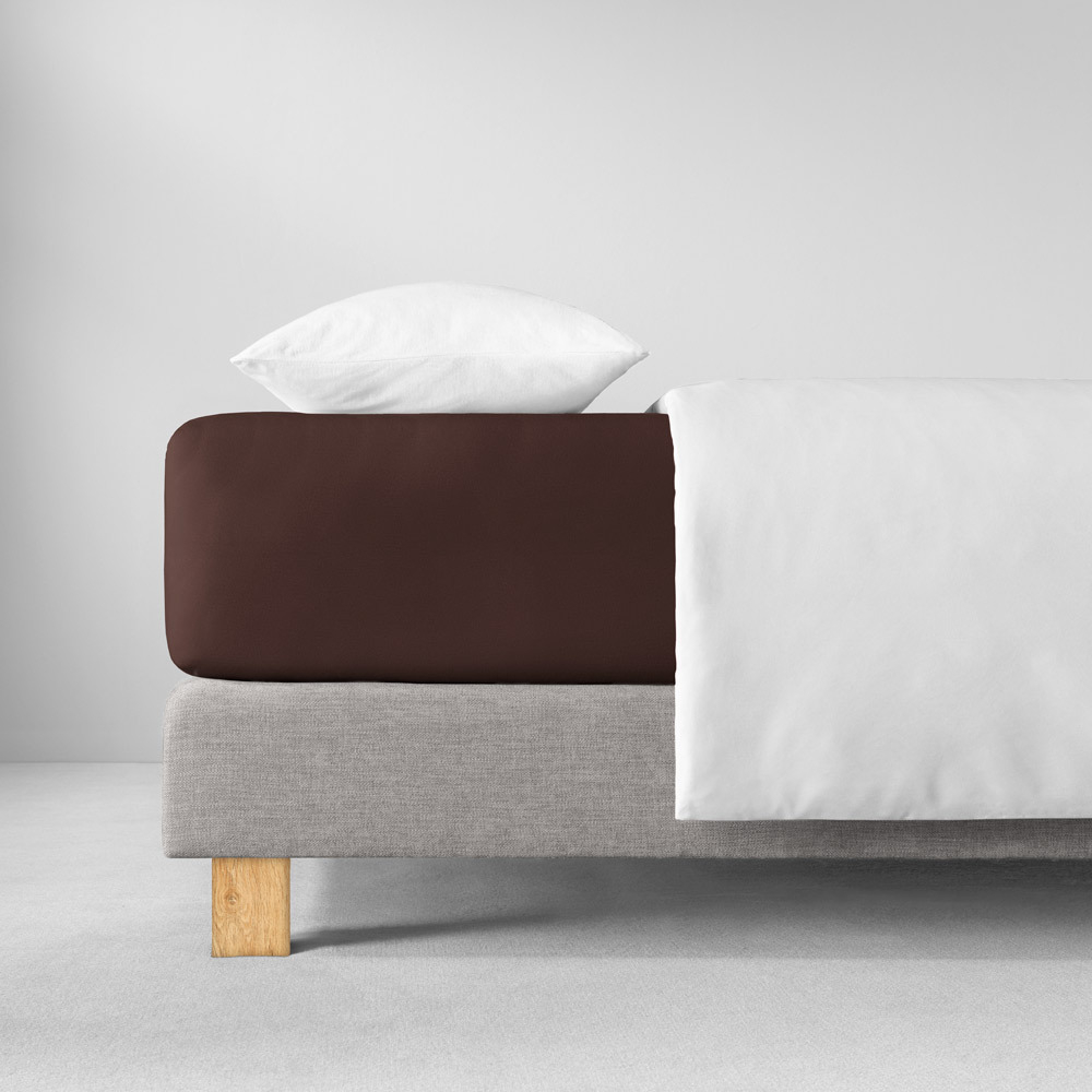 Простыня на резинке 200x200 Estella 385 schoko коричневая