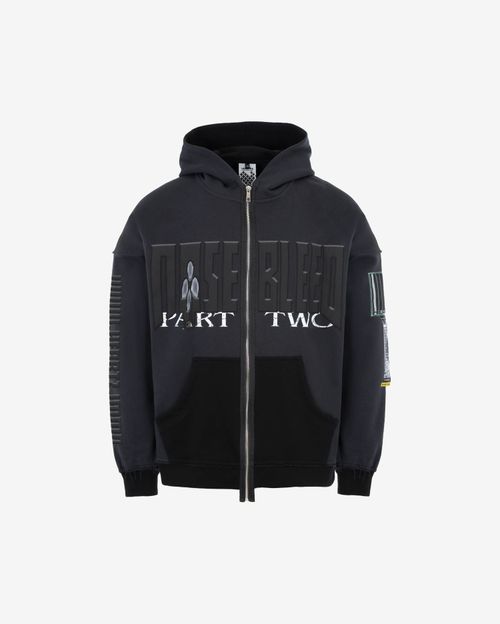 Худи Heartz zip Part-Two:Dark Two-Tone Distressed черная