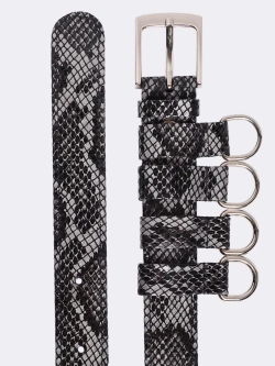 Ремень со шлевками черный "Рептилия" OLA OLA