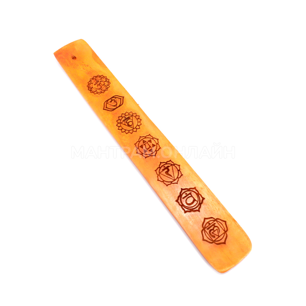 Подставка под благовония Лыжа Семь Чакр дерево цвет оранжевый