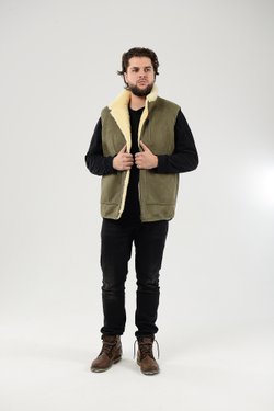 Жилет мужской из согревающей овчины