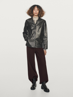 Massimo Прямые брюки из смесовой шерсти, коричневый