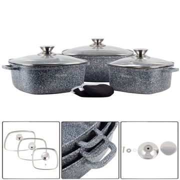 Набор квадратных кастрюль Ofenbach NB 100509 кастрюли 2,3 л; 4,4 л; 6,5 л; прихватки 2 шт.