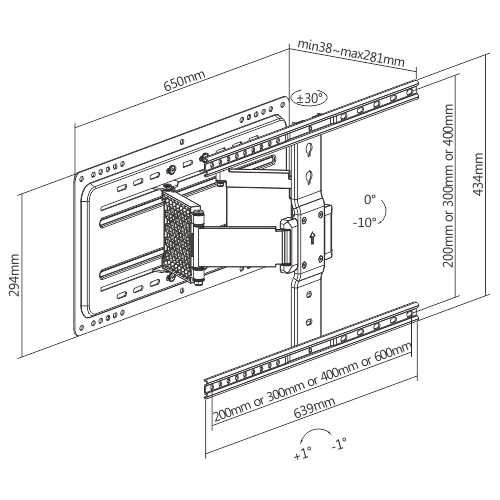 Крепление для дисплея настенное FIX LPA72-464A