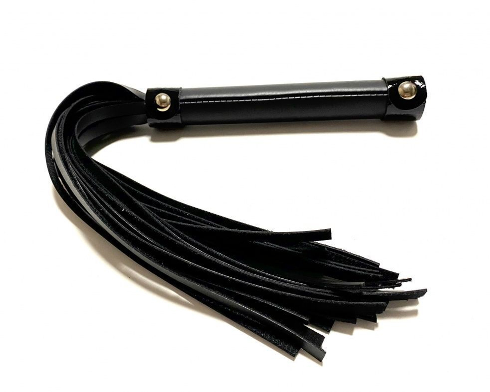 Черная плеть из эко-кожи - 42 см. (Цвет: черный)
