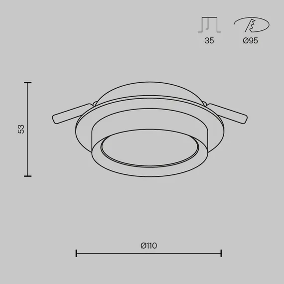 Встраиваемый светильник Technical DL086-GX53-RD-BW