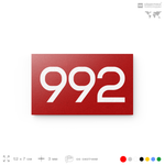 Номер на дверь 992, табличка на дверь для офиса, квартиры, кабинета, аудитории, склада, красная 120х70 мм, Айдентика Технолоджи