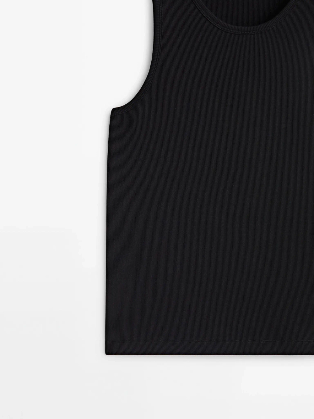 Massimo Dutti ТОП БЕЗ РУКАВОВ, ЧЕРНЫЙ