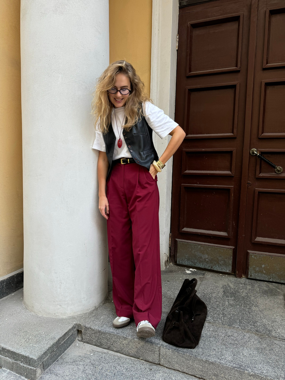 Брюки Office винный