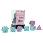 Chessex 7-dice set Gemini Gel Green-Pink/Blue Luminary