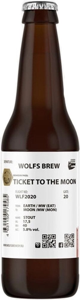 Пиво Волковская Пивоварня Билет на Луну / Volkovskaya Pivovarnya Ticket to the Moon 0.45 - стекло