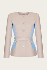 Бежево-голубой приталенный жакет "Симона 2"