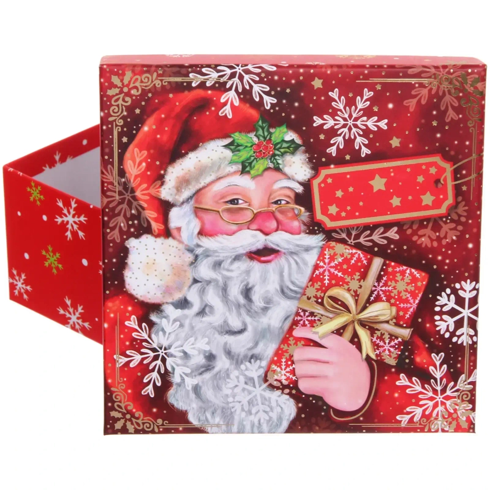 Коробка подарочная «Веселый Дедушка» 18*18*8,5 см