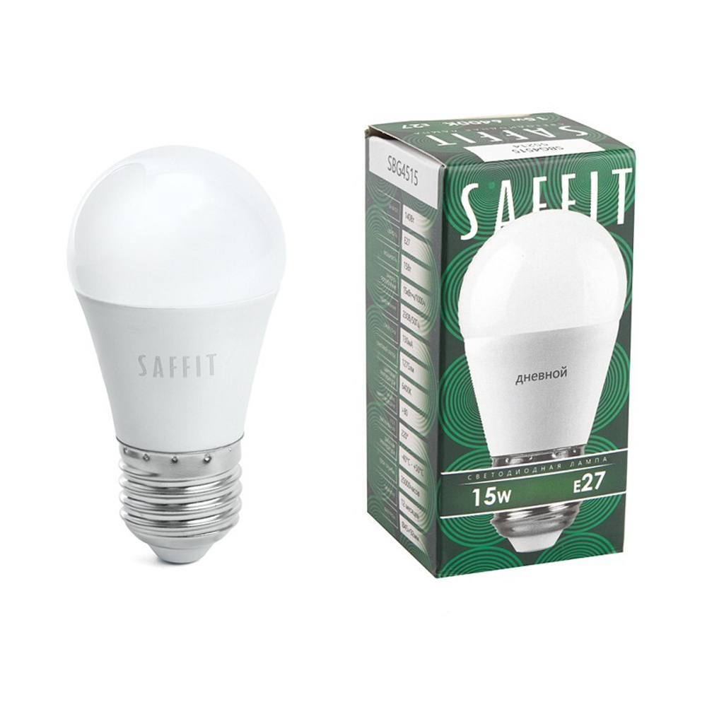 Лампа светодиодная. 15W 230V E27 6400K G45. SBG4515