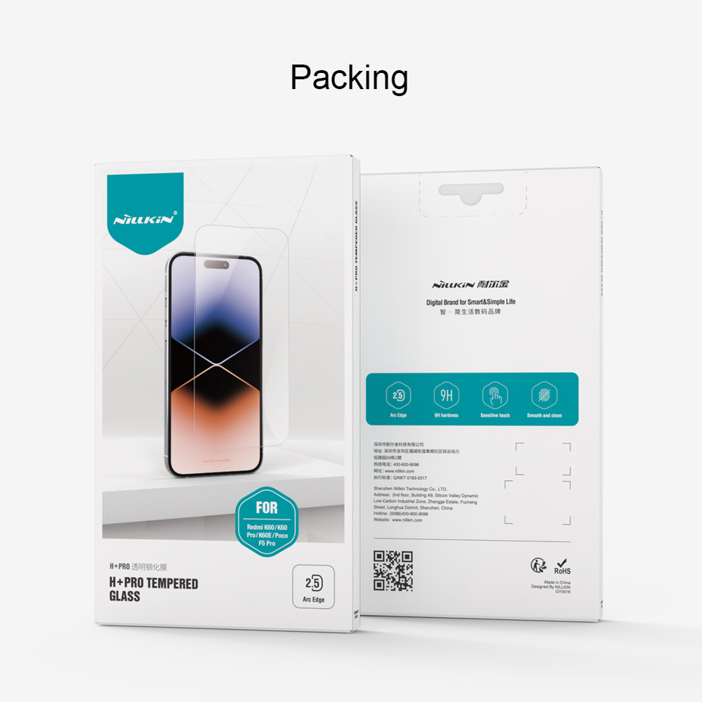 Защитное стекло с прозрачными рамками от Nillkin для Xiaomi Poco F5 Pro, серия H+Pro Anti-Explosion Glass Screen Protector