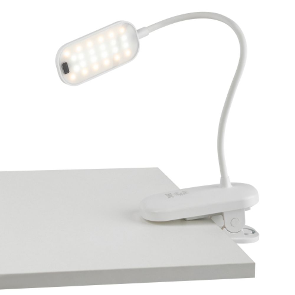 Настольный светильник ЭРА NLED-525-6W-W светодиодный аккумуляторный на прищепке белый