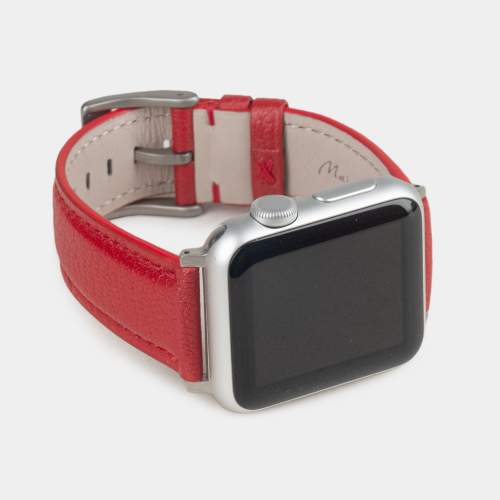 Ремешок для Apple Watch 40/41/42 mm из кожи козы, красного цвета