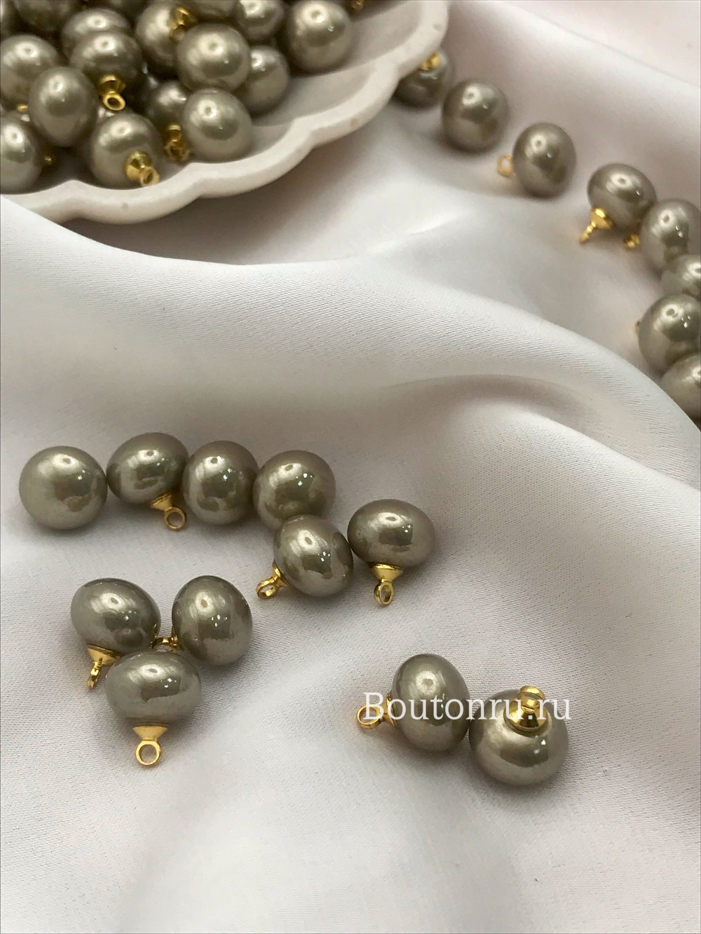 Пуговицы жемчужные светло-коричневые перламутр скидка
