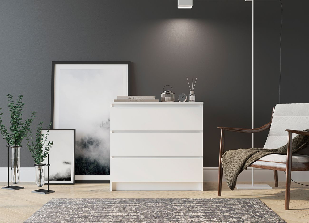 Комод для одежды с ящиками Белый, Мори, 80х40х77 см ДСВ Мебель