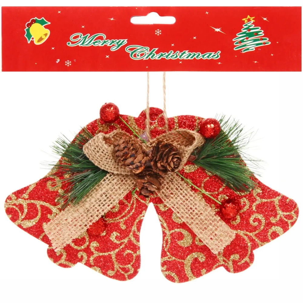 Подвеска «Колокольчики» красная 15см