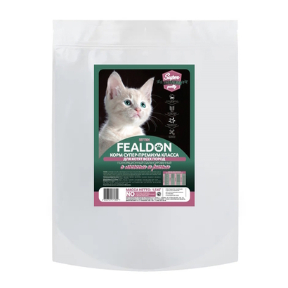 Сухой корм Fealdon Kitten Super Premium для котят, с лососем и рисом