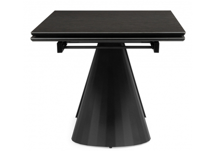 Керамический стол Woodville Шелтон 180(260)x90 massa ink gray, черный