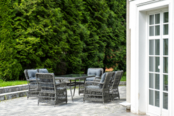 "Цесена" обеденная группа плетеная из искусственного ротанга, цвет графит