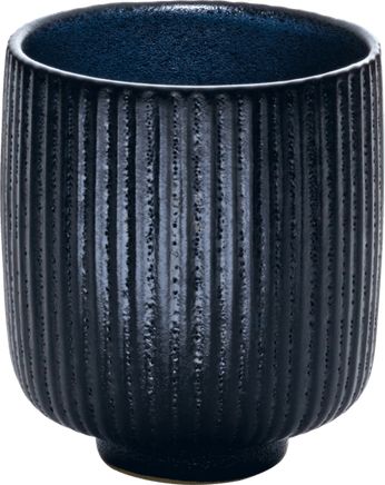 NARA BLACK - Чашка без ручки с рельефной поверхностью D=8 см, H=9,5 см 320 мл цвет: черный; керамика NARA BLACK артикул 7015450/021090, PLAYGROUND